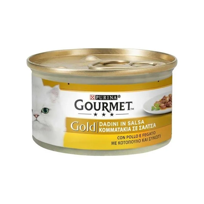  - Gourmet Gold Dadini in salsa per Gatto da 85 gr Fegato e Pollo