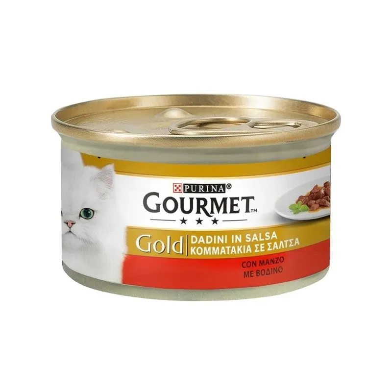 Gold Dadini in salsa per Gatto da 85 gr Manzo - 