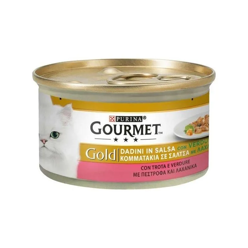  - Gourmet Gold Dadini in salsa per Gatto da 85 gr Trota e Verdure