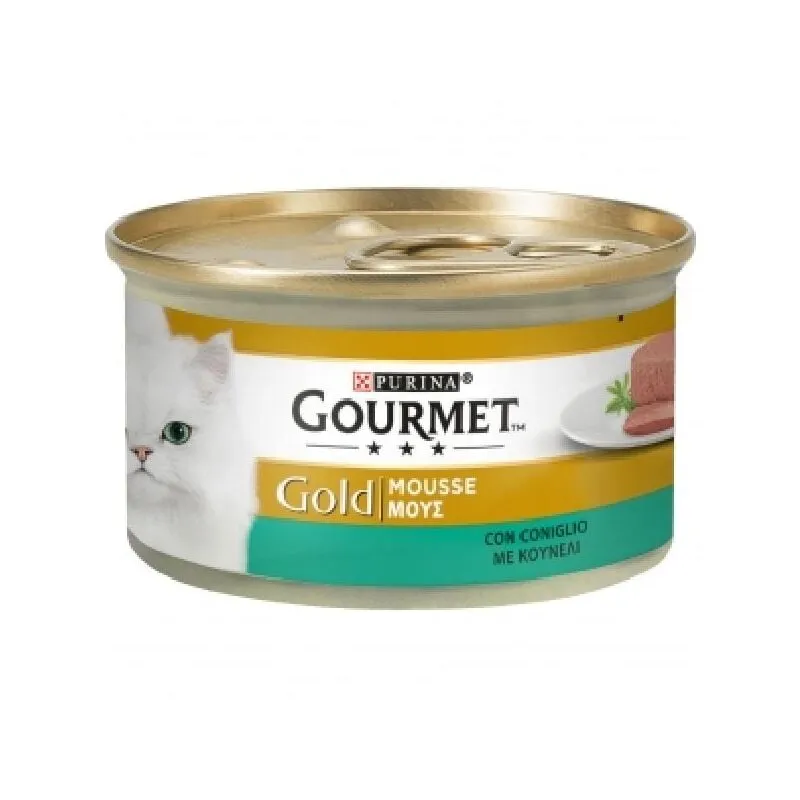  - Gourmet Gold Gatto Adulto, Mousse Lattina 85gr - Coniglio