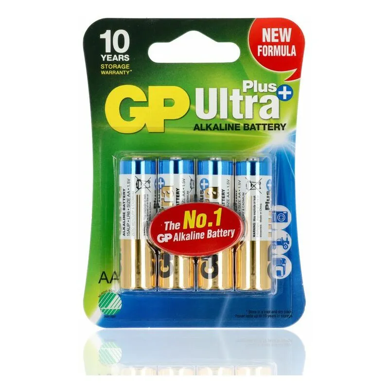 4 Batterie Gp Ultra Plus Alkalina, 1.5V, 15Aup/Lr6, Stilo aa, Blister