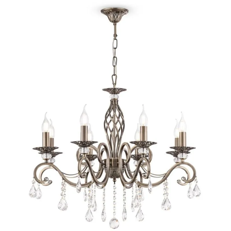 Lampadario Classico Grace Metallo Ottone 8 Luci