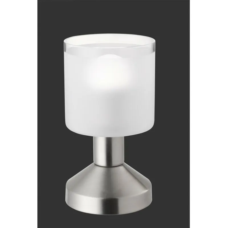 Lampada Da Tavolo Gral Nichel Led Touch Vetro Satinato Ø9 cm Trio Lighting