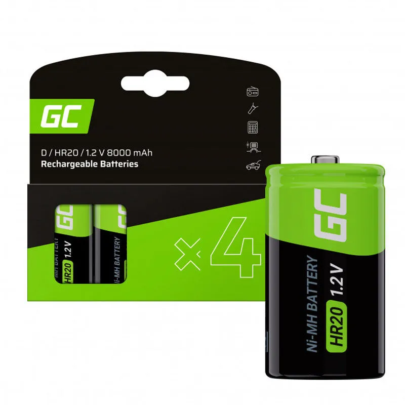 Batterien Wiederaufladbare Batterien 4x d R20 HR20 Ni-MH 1,2V 8000 mAh - 