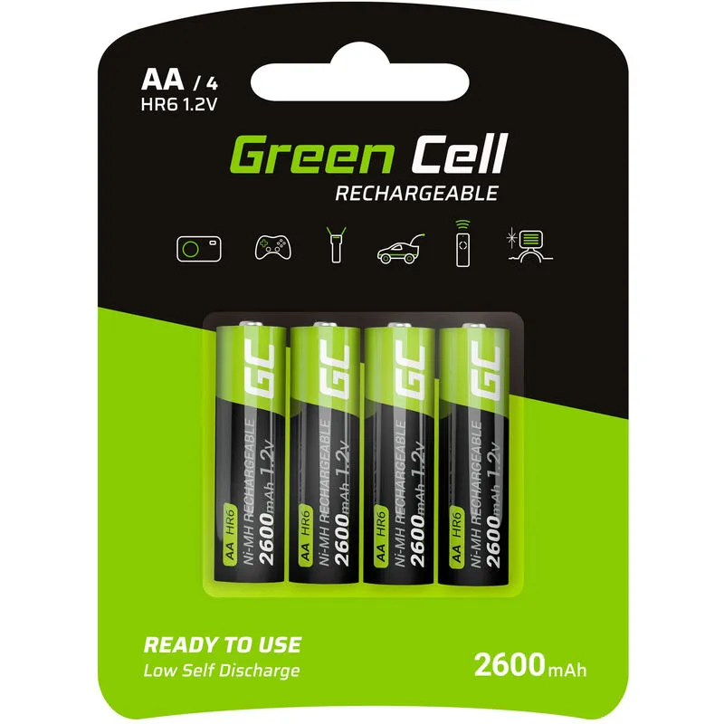 Batterie ricaricabili greencell aa 2600 mah (4 pcs)