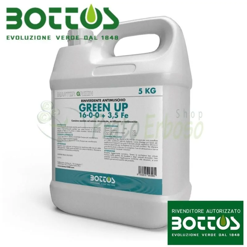 Green Up 16-0-0 + 3.5 Fe - Concime liquido per prato da 5 Kg