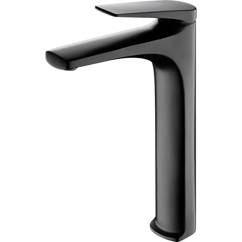 Rubinetto monocomando con canna alta per lavabo in ottone - Lavabo Alto Griferia Nero Opaco