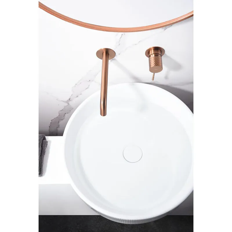 Rubinetto monocomando da incasso per lavabo in ottone per acqua calda/fredda - Rubinetto da bagno da incasso per lavello Colore Oro Rosa Spazzolato