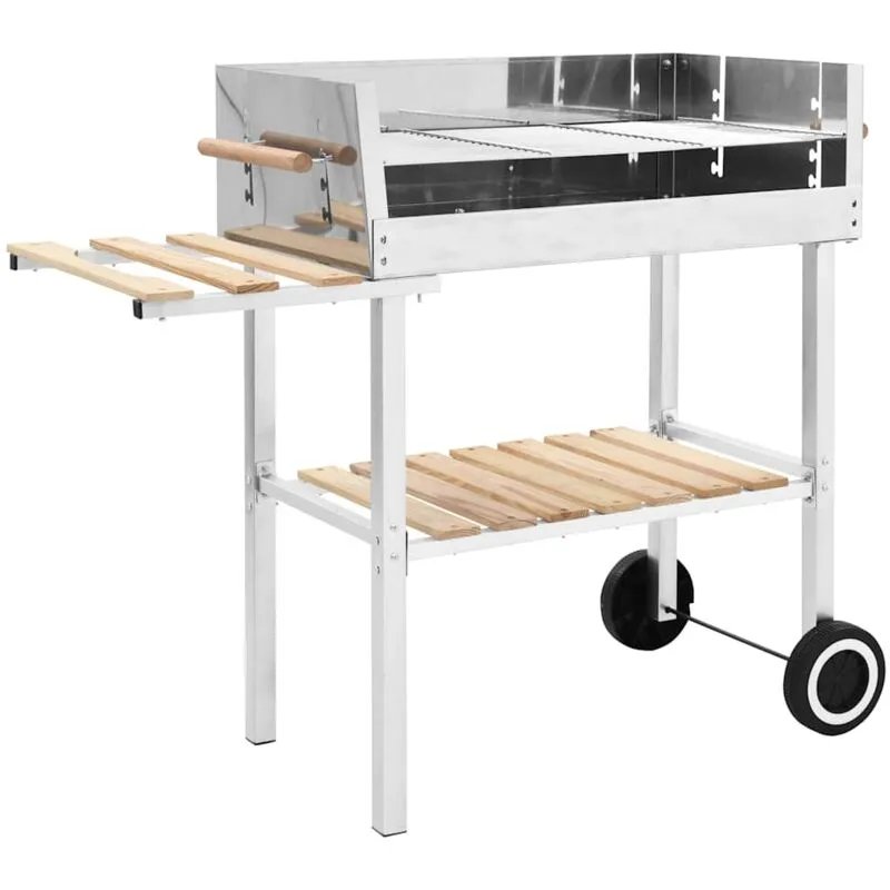 Torana - Griglia per Barbecue a Carrello xxl Acciaio Inox con 2 Ripiani