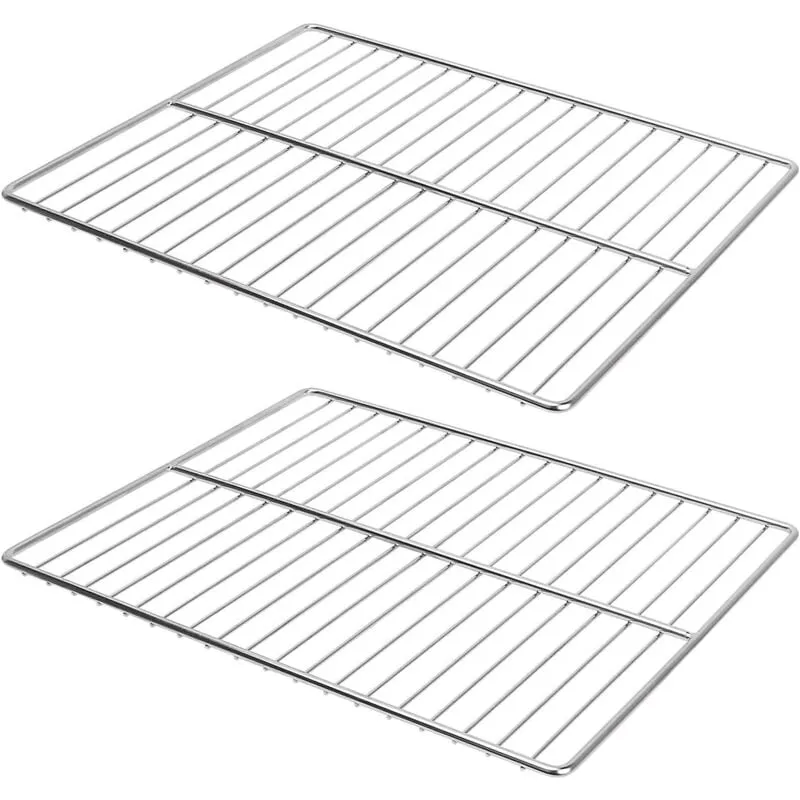 Fortuneville - Griglia per barbecue, rete sostitutiva per griglia in acciaio inossidabile, griglia multifunzionale, confezione da 2 (34,7 26,7 cm)