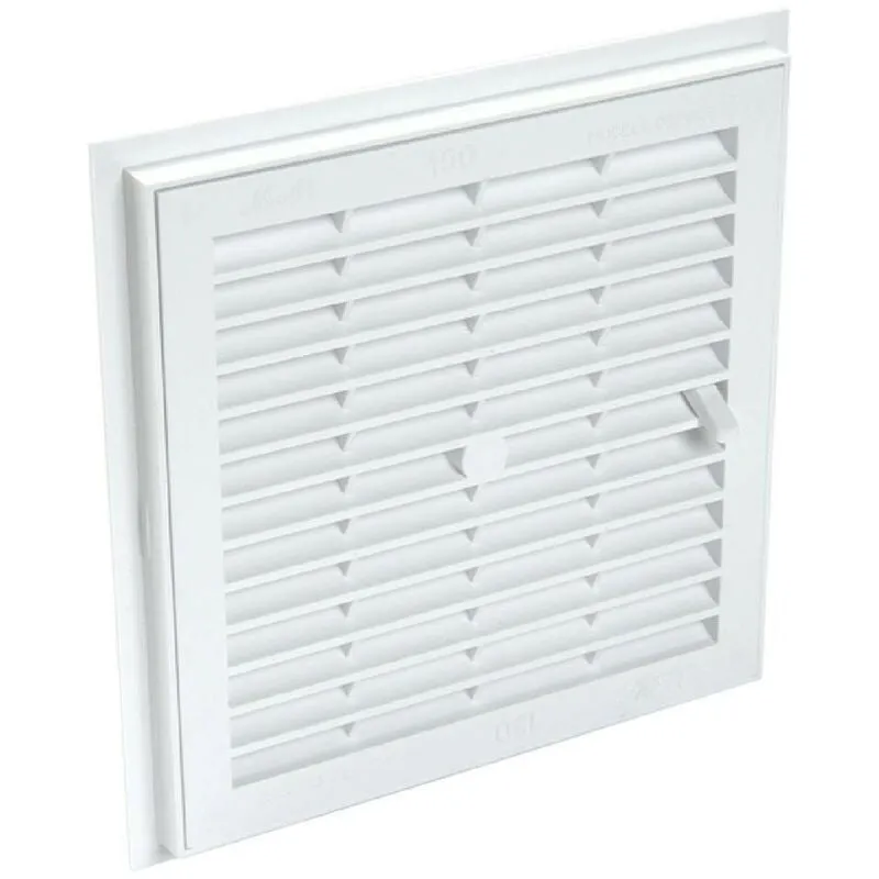 Griglia di ventilazione Nicoll 1F114 quadrata con chiusura 176x176mm bianco