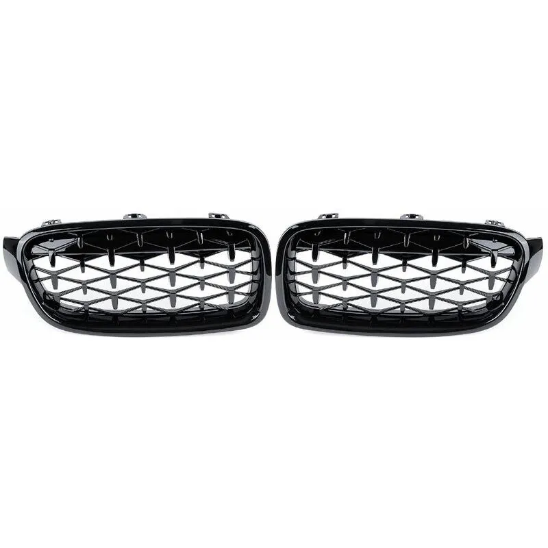 Griglia a rene con diamante nero lucido per BMW Serie 3 F30 F31 F35 F80 Berlina Estate Touring 13-19