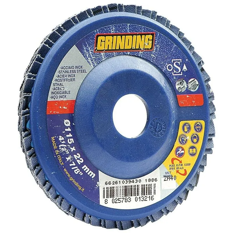 Salone - grinding disco zirconio lamelle MM.180 gr. 40. Prezzo per 1 pezzo.