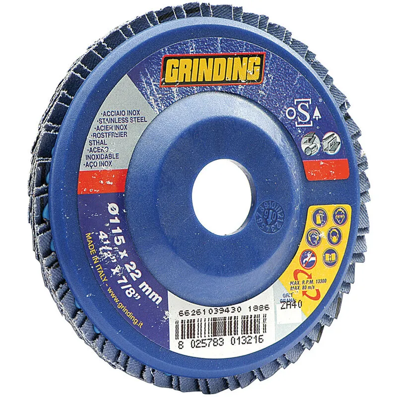 Capaldo - grinding disco zirconio lamelle MM.180 gr. 60. Prezzo per 1 pezzo.