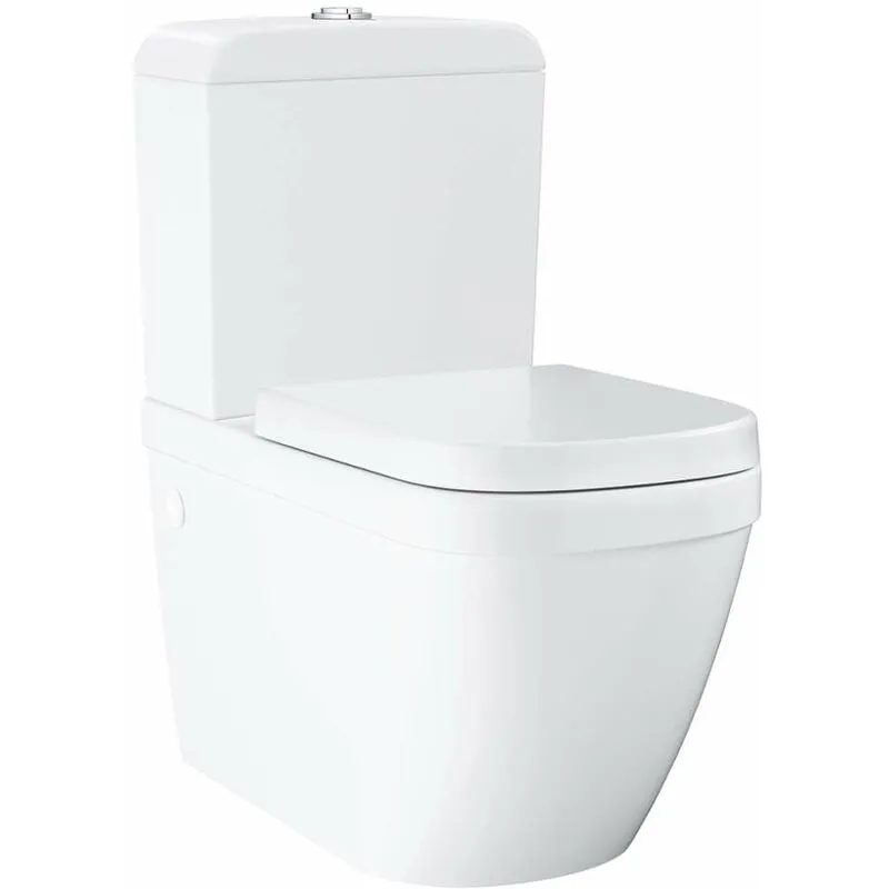  Euro Ceramic - Set WC combinato con cassetta e copriwater softclose, rimless, bianco alpino 39462000