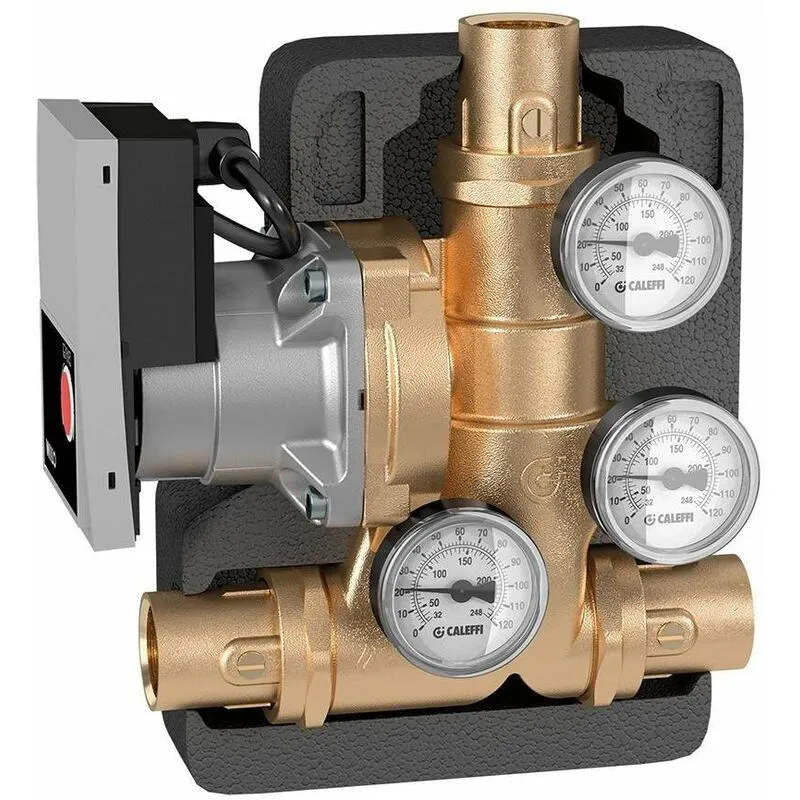 Gruppo di ricircolo anticondensa e distribuzione con controllo termostatico Caleffi 281WYP DN25 - 1 1/4' f - 45°C