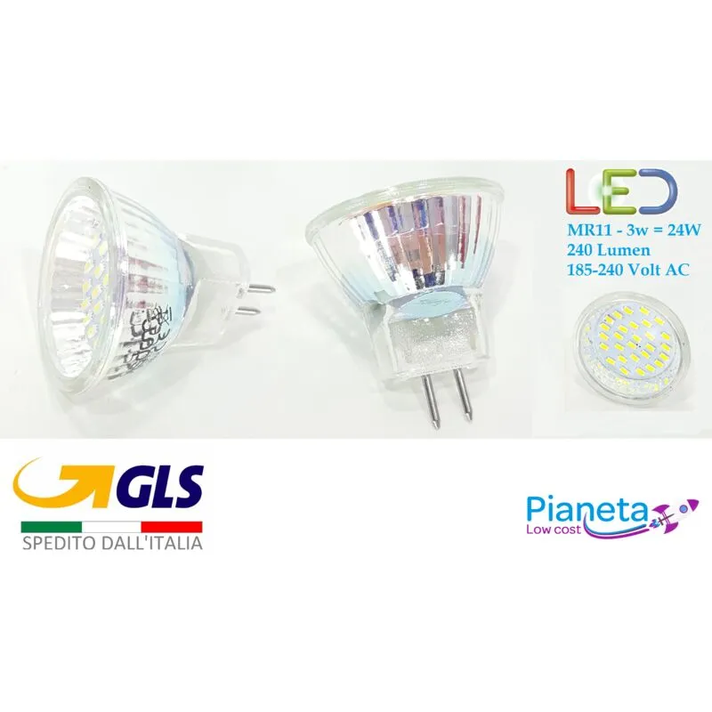 GU4 MR11 Faretto LED Spot lampadina 3W 220V SMD luce bianco freddo