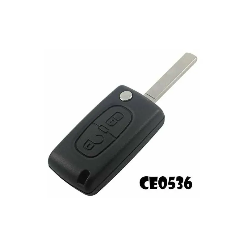  - Guscio del telecomando a 2 pulsanti compatibile con Peugeot e Citroën, lama senza scanalatura, per modelli C1, C2, C3, 107, 207, 307, ecc.