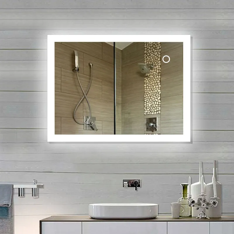 90 x 70 cmSpecchio led Lampada da specchio Illuminazione da bagno,luce bianca fredda - Haloyo