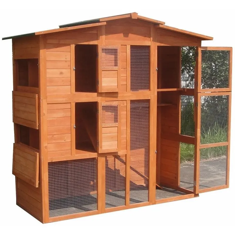 Mucola - hen house rabbit house hutch coniglio hutch free run wood cage stable