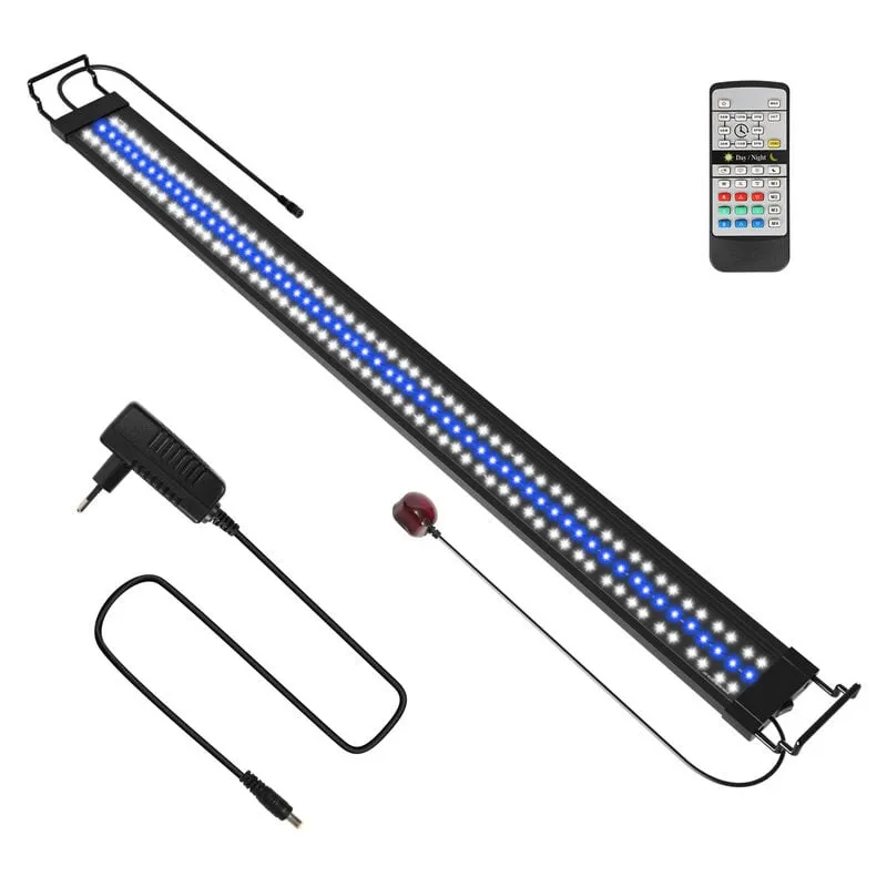 Hengda - Acquario led dimmerabile con telecomando per l'illuminazione della pianta di pesce. 117.5 cm. 120-150 cm lampada estensibile