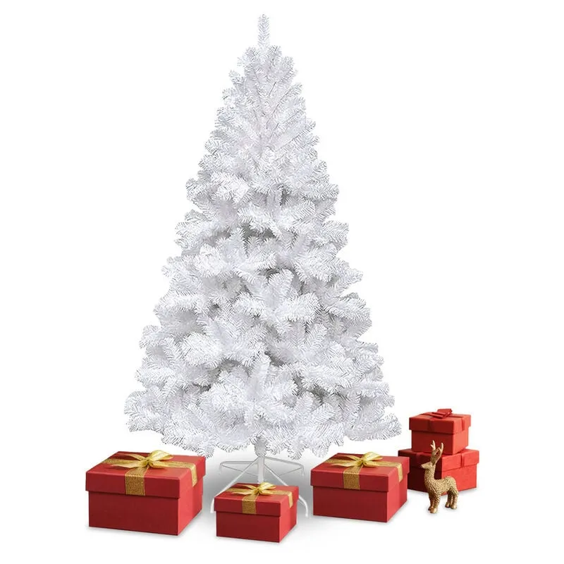 Albero di Natale. Albero artificiale extra folto. Albero effetto reale in pvc. Bianco.300 rami. Altezza cm 150 - Hengda