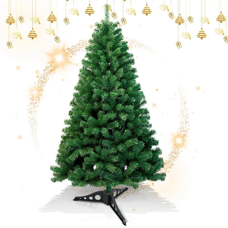 Hengda Albero di Natale artificiale Decorazione natalizia riutilizzabile con supporto in metallo per decorazioni per feste di Natale 120 cm Verde