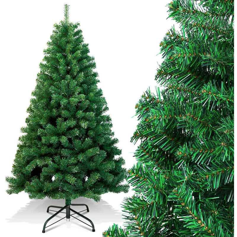 Albero di Natale artificiale Decorazione natalizia riutilizzabile con supporto in metallo per decorazioni per feste di Natale 180 cm Verde - Hengda