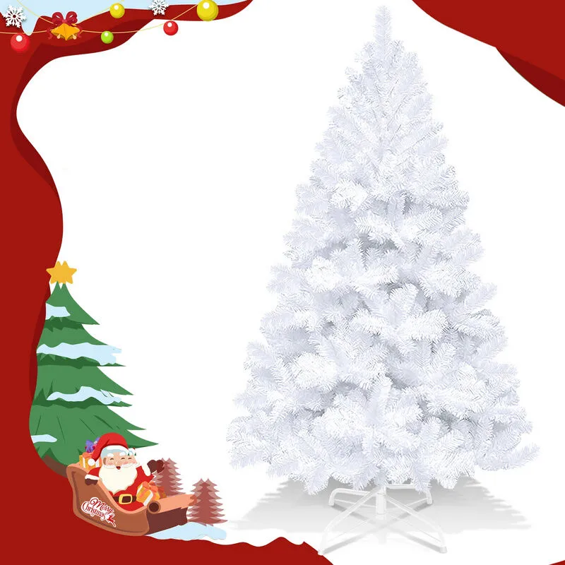 Albero di Natale artificiale Decorazione natalizia riutilizzabile con supporto in metallo per decorazioni per feste di Natale 180 cm Bianco - Hengda