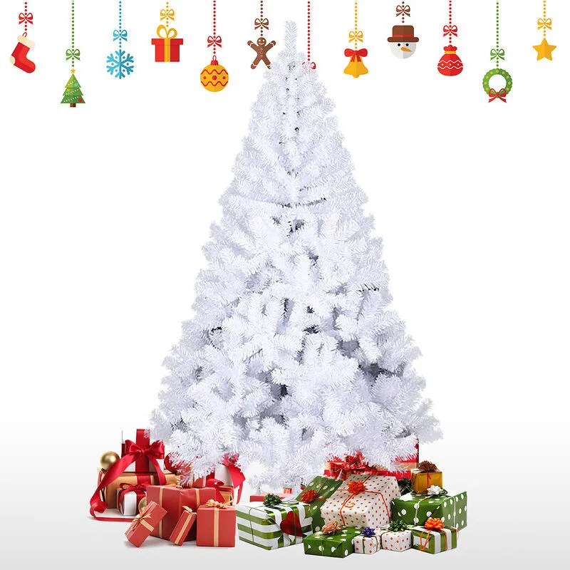 Albero di Natale artificiale tradizione e qualità Decorazione natalizia in pvc Albero bianco 150cm - Hengda