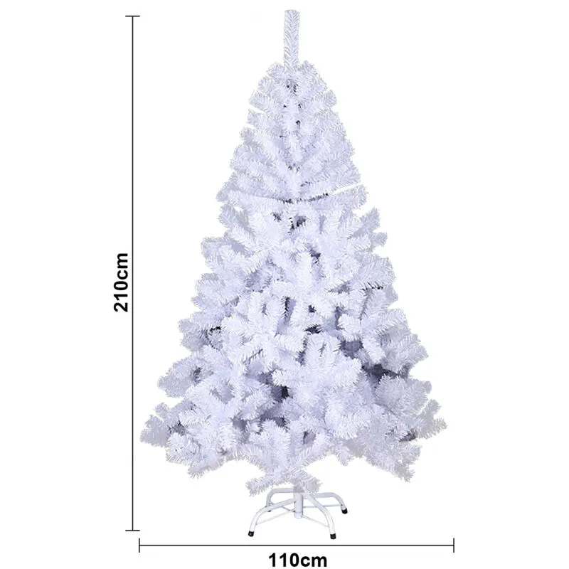 Albero di Natale che si affolla l'albero di Natale Pvc 210 cm albero di abete artificiale bianco - Hengda