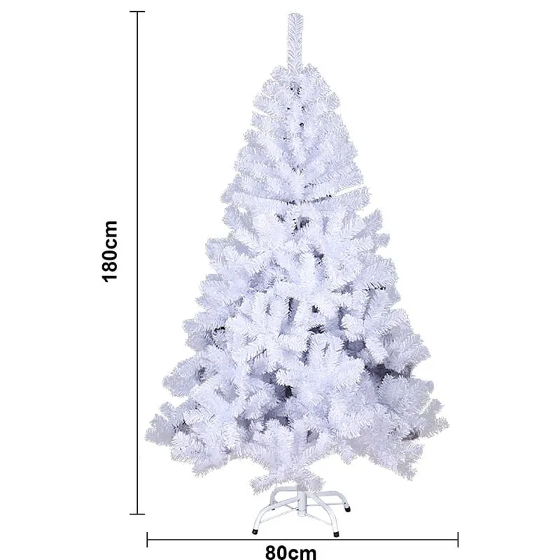 Albero di Natale che si affolla l'albero di Natale Pvc 180 cm albero di abete artificiale bianco - Hengda