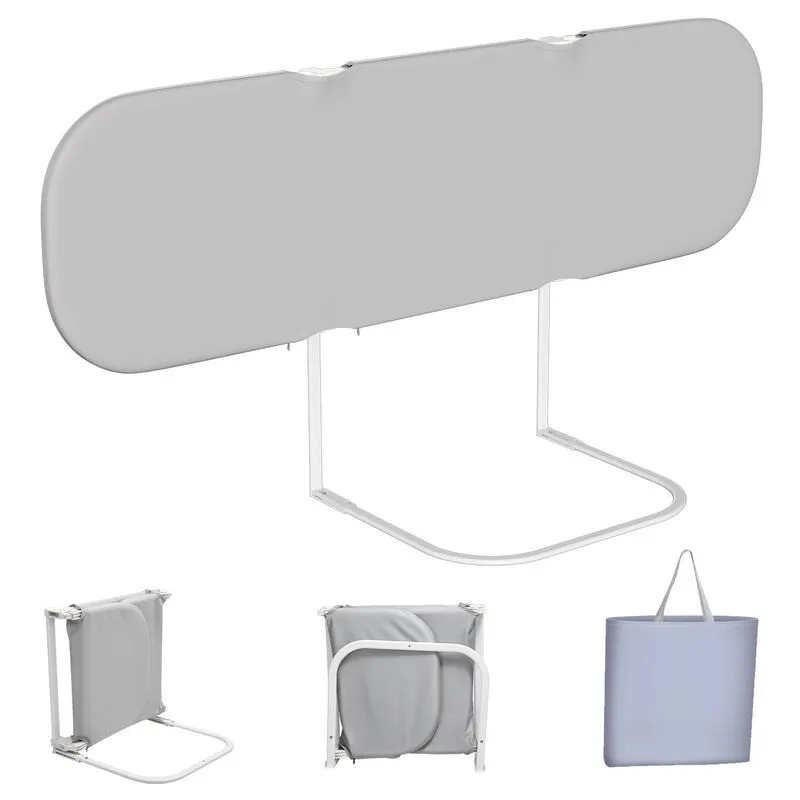 Hengda - Barriera per lettino pieghevole 150 x 45 cm con cinghie di sicurezza recinzione di protezione per bambini (grigio)