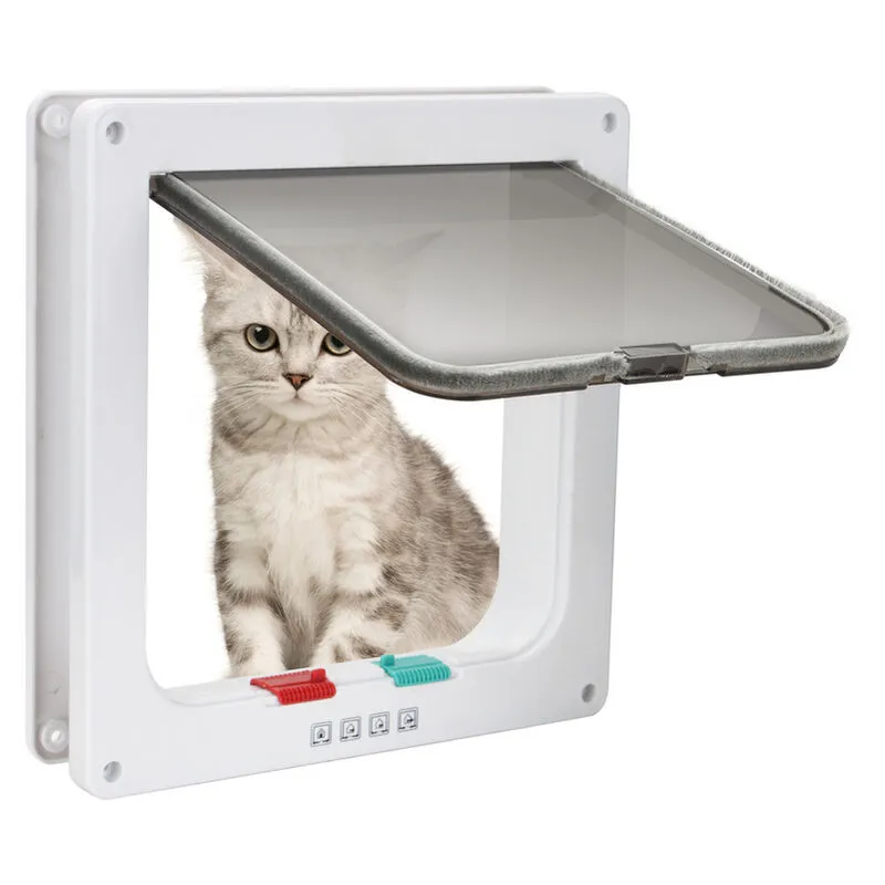 Cane Gatto Flap 4-Way Pet Flap Gatto Flap con Tunnel 23.5x25 cm - Hengda