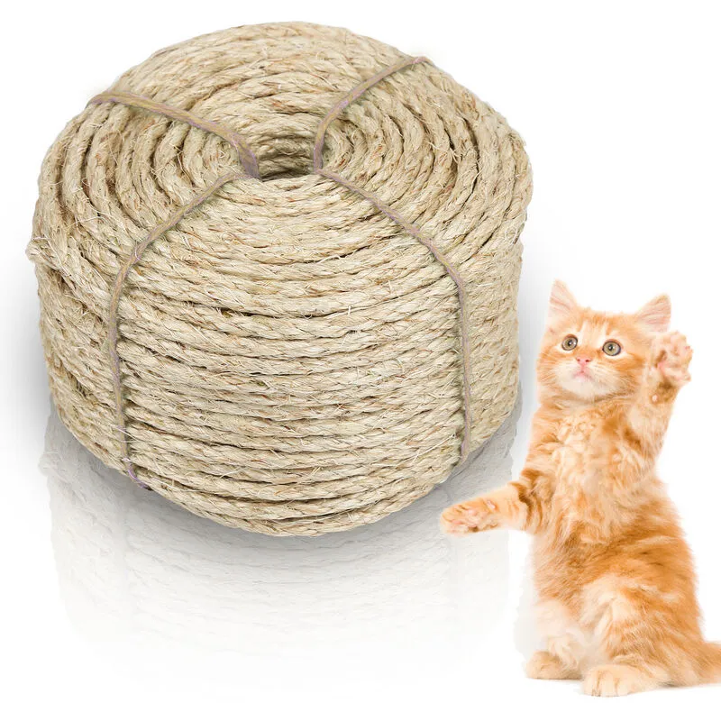 Hengda Corda di sisal guinzaglio albero per gatti corda naturale scala per gatti albero per gatti versch. Lunghezze 5000x0.6CM