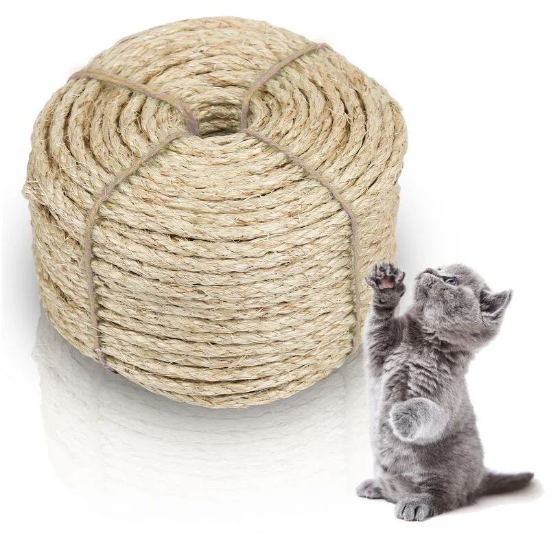 Hengda Corda di sisal naturale Giocattoli in sisal Tiragraffi per gatti Proteggi gatti Tritura artigli Materiali per gattonare 25000mmx6mm