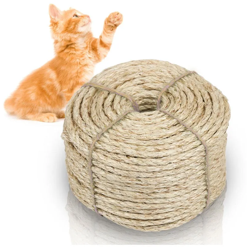 Hengda - Corda di sisal naturale giocattoli in sisal tiragraffi per gatti protezione per gatti materiali per artigli per gatti 100000mmx8mm