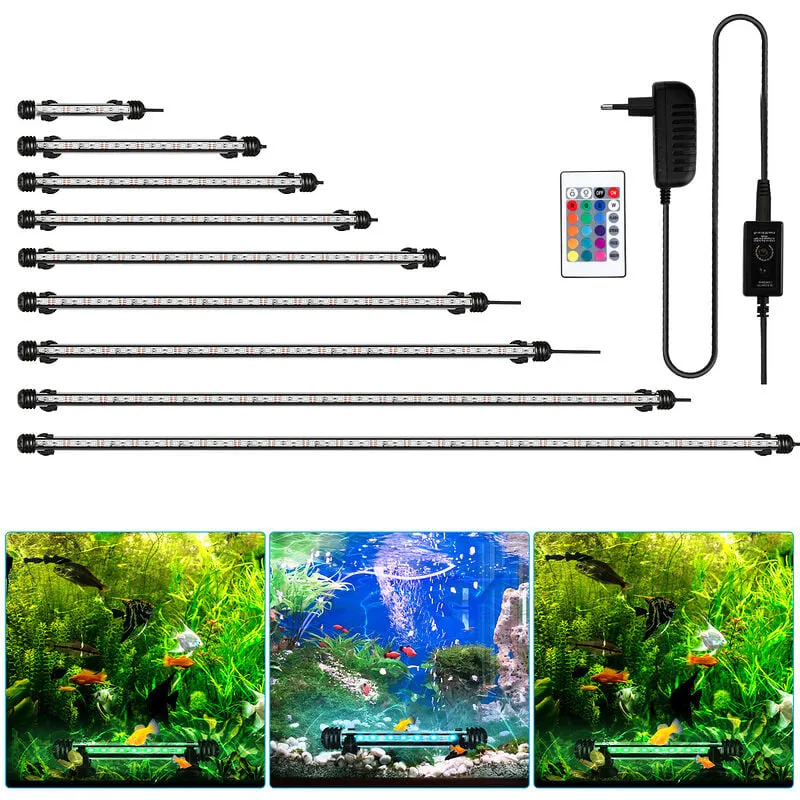 Hengda - Lampada per acquario a led. rgb con telecomando wireless Lampada per acquario a led impermeabile. 92 cm