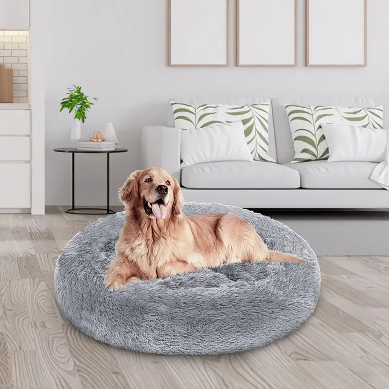 Letto per cani Letto per cani Cuscino per gatti in peluche con tappetino antiscivolo 100cm Grigio chiaro - Hengda