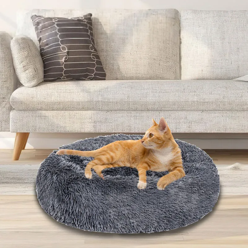 Letto per cani Letto per cani Cuscino per gatti in peluche Con tappetino antiscivolo 100cm Grigio scuro - Hengda