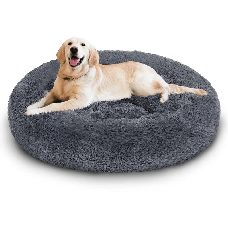 Letto per cani Letto per cani Cuscino per gatti in peluche Con tappetino antiscivolo 80cm Grigio scuro - Hengda