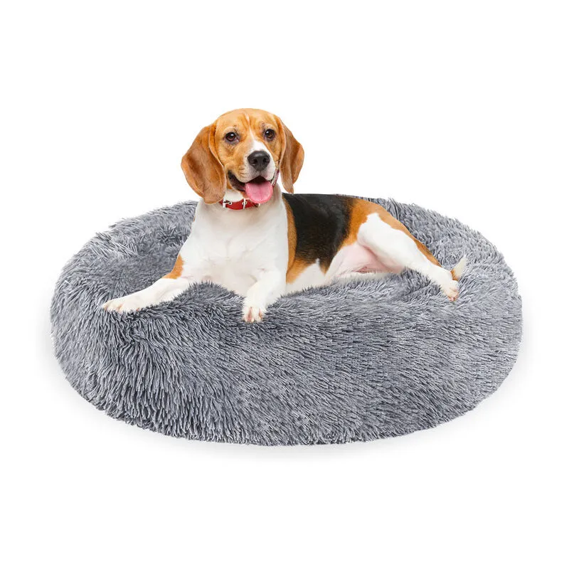 Hengda Letto per cani Letto per cani Cuscino per gatti in peluche con tappetino antiscivolo 80cm Grigio chiaro