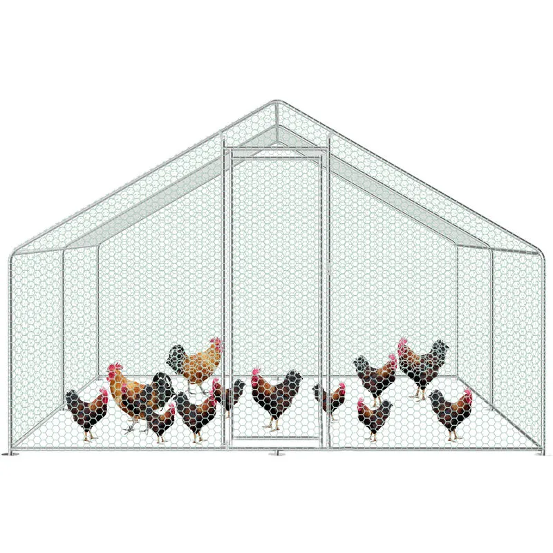 Pollo Coop Chicken House Tetto telai stabili in acciaio zincato con pe 3 x 2 x 2 m - Hengda