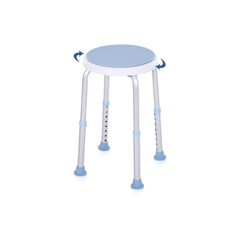 Sedile doccia regolabile in altezza sgabello doccia ergonomico piedini antiscivolo carico alluminio hdpe bianco max. 136 kg - Hengda