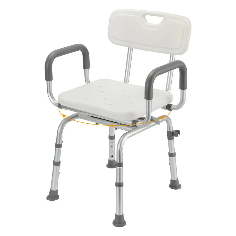 Sgabello per doccia Sedile per doccia regolabile in altezza fino a 136 kg sgabello per bagno - Con schienale + rotazione di 360 gradi - Hengda