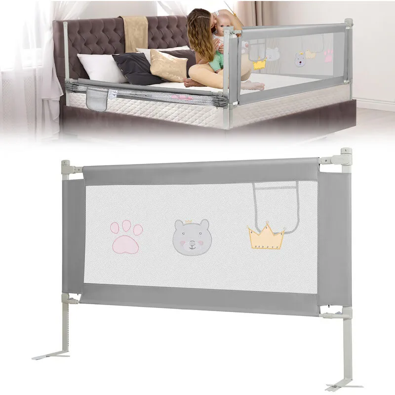 Sponde Letto Bambini 200 cm Sbarra Letto Bambini Può Sollevamento Verticale Sponda Letto anti Caduta - Hengda