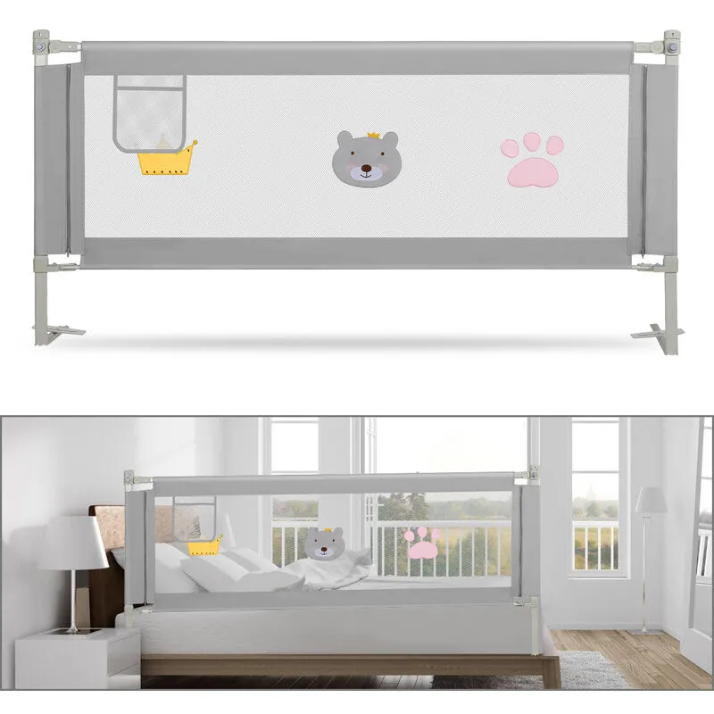 Sponde Letto Bambini 180 cm Sbarra Letto Bambini Può Sollevamento Verticale Sponda Letto anti Caduta - Hengda