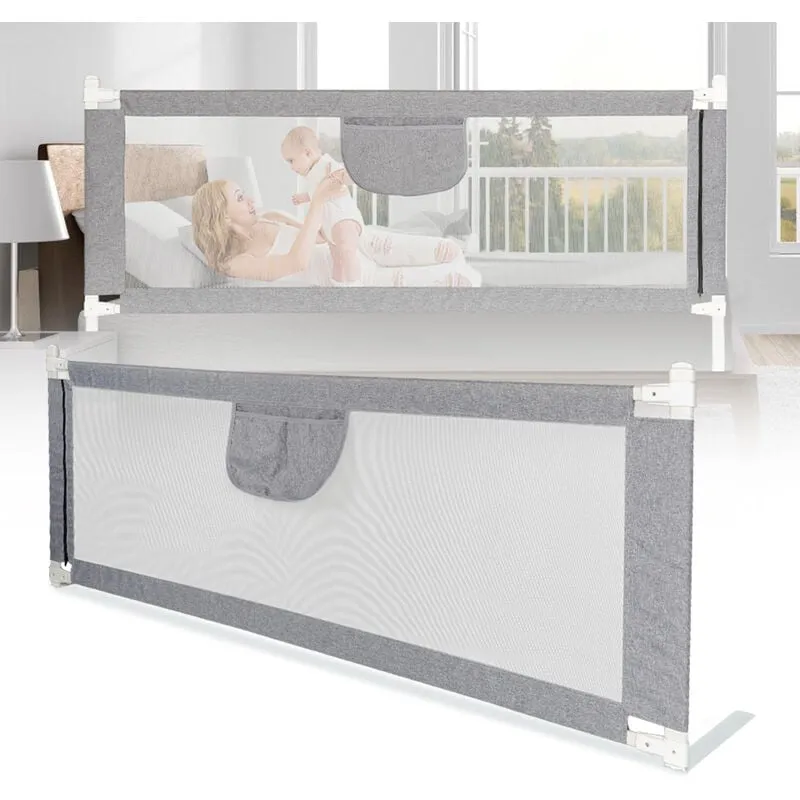 Sponde Letto Bambini 180 cm Sbarra Letto Bambini Può Sollevamento Verticale Sponda Letto anti Caduta - Hengda