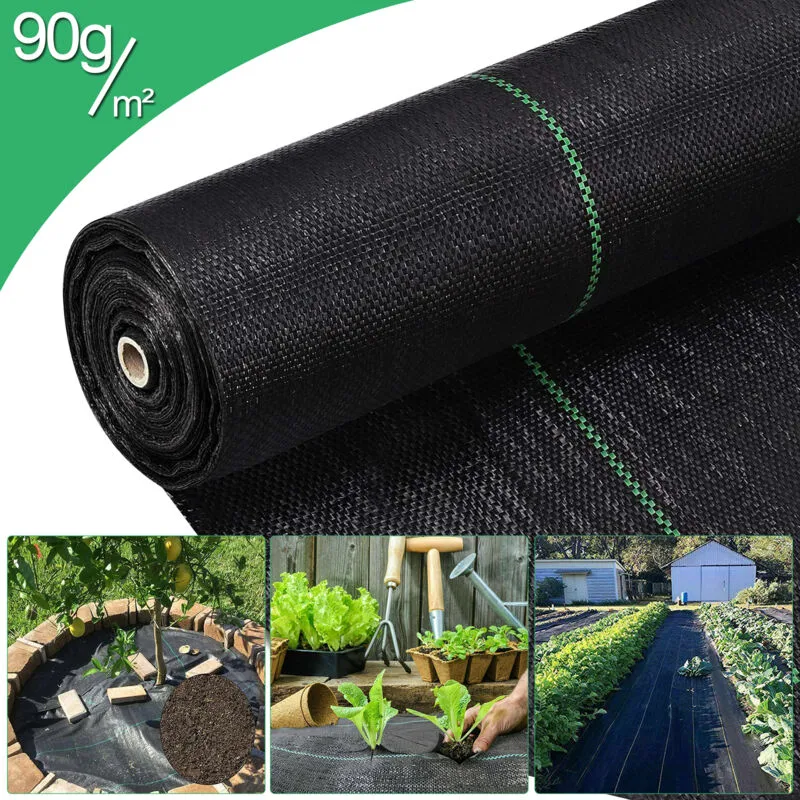 Hengda Telo pacciamante 300 x 1000cm. telo antierba 90g/㎡. protezione uv ad alta densità. Giardino. Erbe