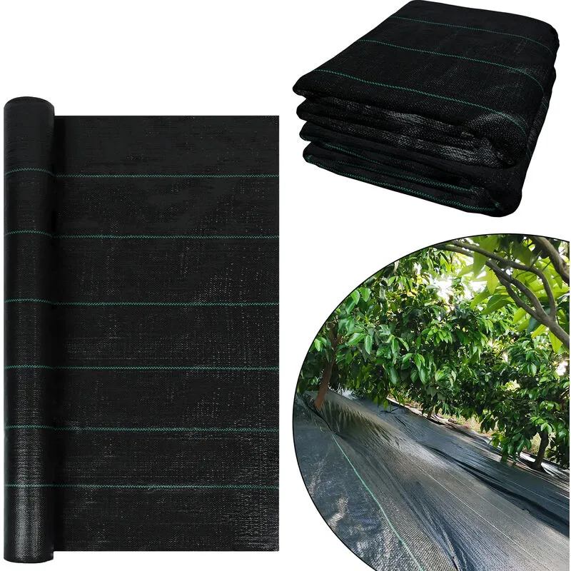 2x25m Rotolo per Erbacce, Pellicola per Erbacce Permeabile All'acqua Protezione uv Velo da Giardino Resistente Agli Strappi, 100g/m Hengmei